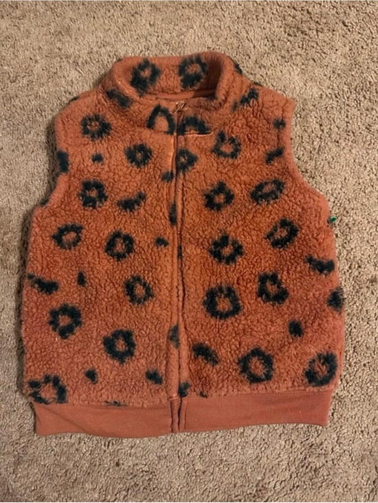Carter's Other - Carter's Orange Sherpa Vest with Black Spot Pattern